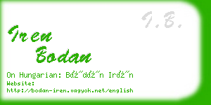iren bodan business card